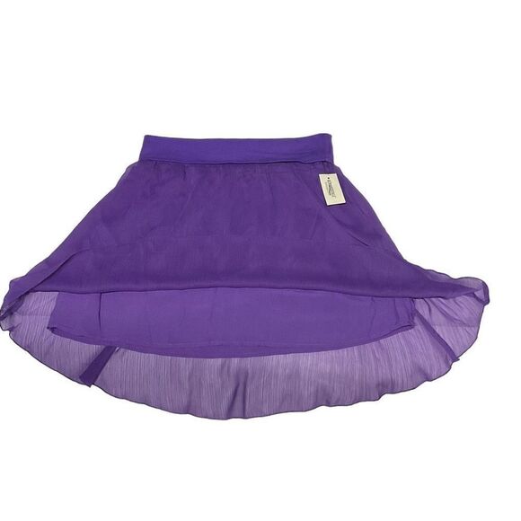 Aeropostale Mini Skirt Flare Sheer Overlay Purple Elastic Waist Junior Small - Picture 13 of 13